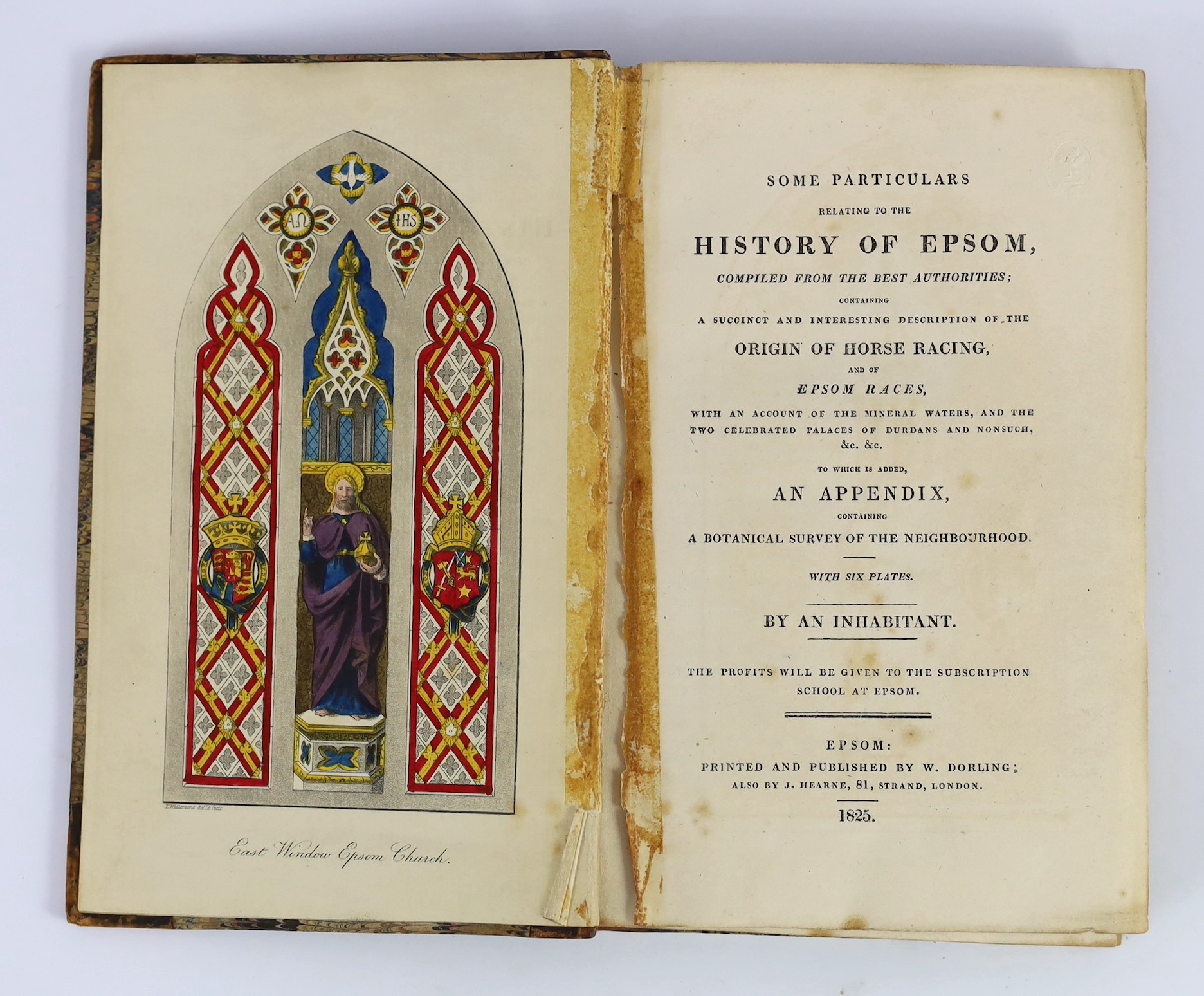 EPSOM: (Pownall, Henry) - Some Particulars Relating to the History of Epsom ... a succinct and interesting description of the origin of horse racing, and of the Epsom Races ... by An Inhabitant ...